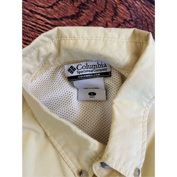 Columbia PFG‎ Shirt Mens XXL Yellow Omni Shade Vented Fishing Short Sleeve - Picture 3 of 8